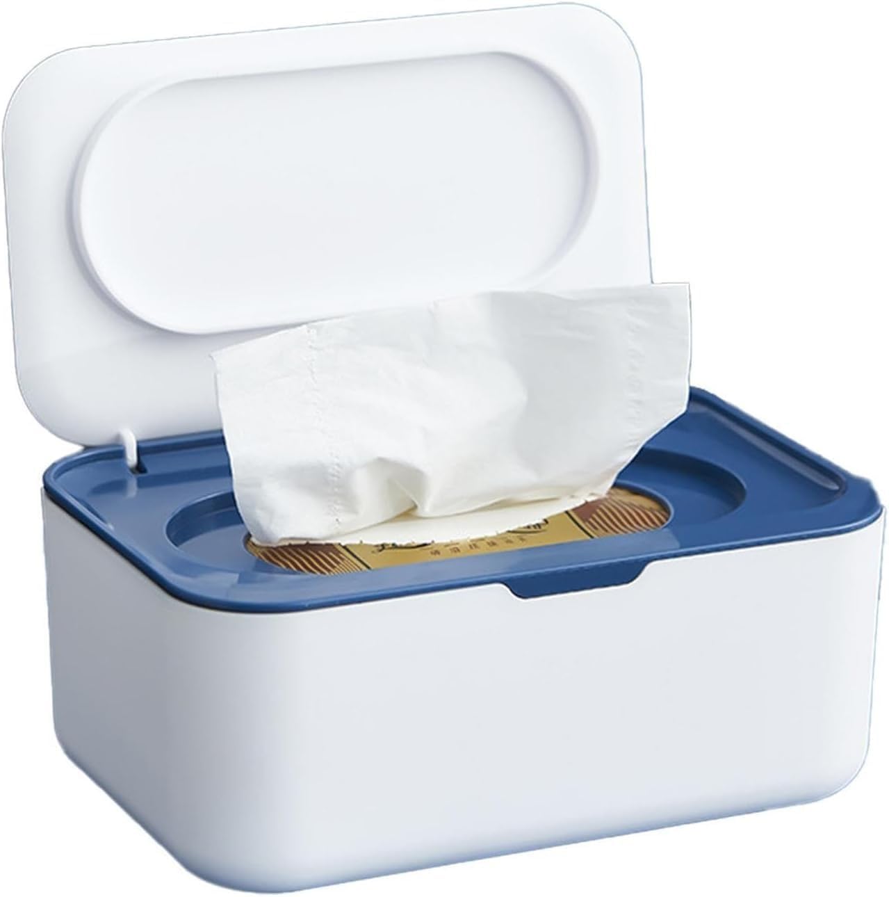 Refillable Wet Wipes Dispenser For Babies & Adults - Moist Locking Container With One Hand Operation, Non-Slip Grip For Home, Kitchen, Bathroom & Travel(Blue)