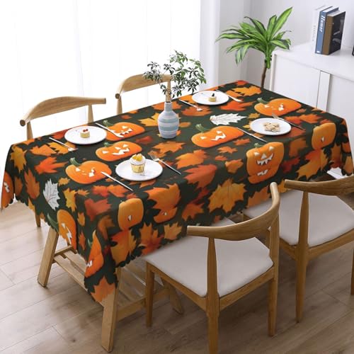 Nappe rectangulaire en tissu à motif citrouille pour événements et linge de table chic - 3