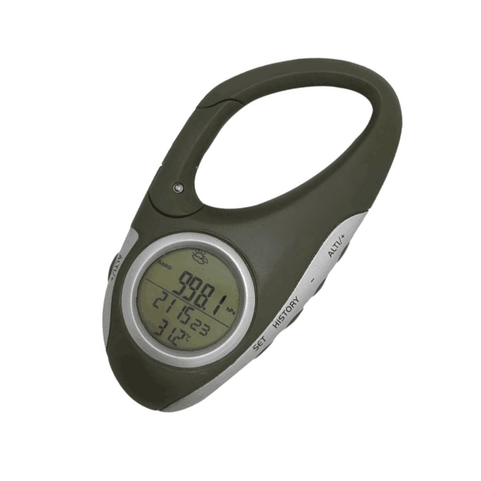 BESPORTBLE Altimètre à Mousqueton Portable, Baromètre, Thermomètre Abs Vert