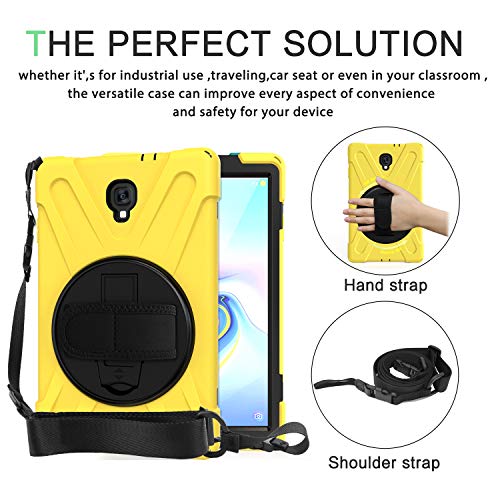 Galaxy Tab A 10.5 Case T590 2018, Kiq Shockproof Heavy Duty Military Armor Hybrid Case Cover Kickstand For Samsung Galaxy Tab A 10.5 2018 Sm-T590 (Shield Yellow) #TOP7