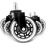 najiaxiaowu Computer Chair Wheels Office Chair Wheels Caster Wheels for Thick Carpet and Wood Floor Heavy-Duty Caster Set of 5, Black
