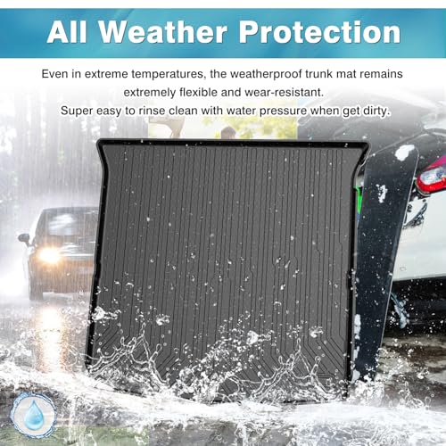 Image of Mixsuper Cargo Liner for 2021-2025 2026 Chevrolet Tahoe /GMC Yukon, Behind The 2nd Row Seats, All Weather Cargo Mat Rear Trunk Liner Black