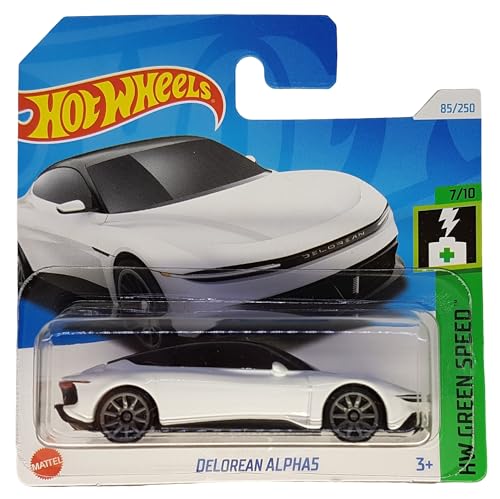 Hot Wheels - Delorean Alpha5 - HW Green Speed 7/10 - HTB84 - Tarjeta corta - DMC - Blanco - Mattel 2024 - 1:64