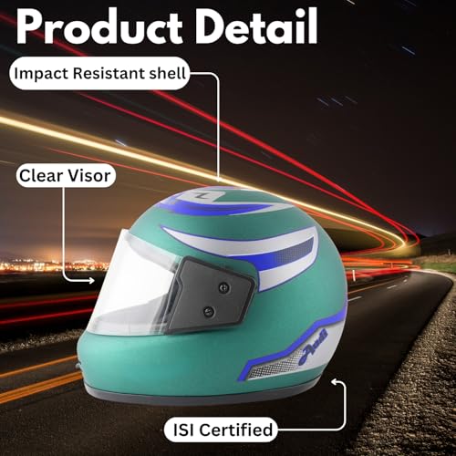Image of Sage Square Audi Kimi Full Face Helmet | ISI Certified | Clear Visor | Ultra Comfort Inner Padding Extra Comfort & Stylish