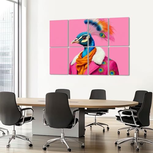 Paneles acústicos artísticos 8 piezas color rosa absorbentes de sonido 48"x32" miniatura 7