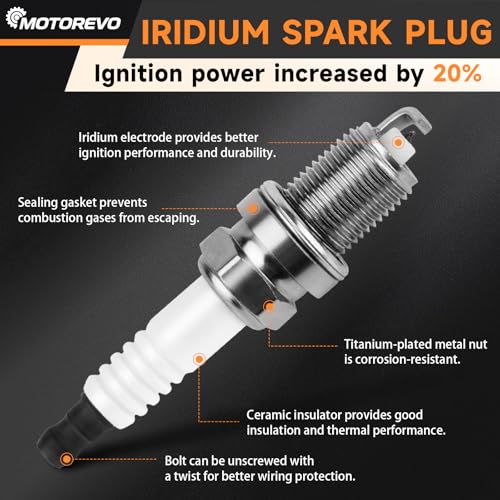 image for Motorevo Ignition Coil Pack and Iridium Spark Plugs Set of 4 Compatibl