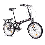 HOCHWERTIGE TECHNIK - Die wartungsarme 3 Gang Shimano Nexus Nabenschaltung, kraftvolle V-Bremsen, Doppelwandige Alu-Aerofelgen und LED-Beleuchtungsset sind nur einige der Highlights des 20 Zoll faltbaren Fahrrades
