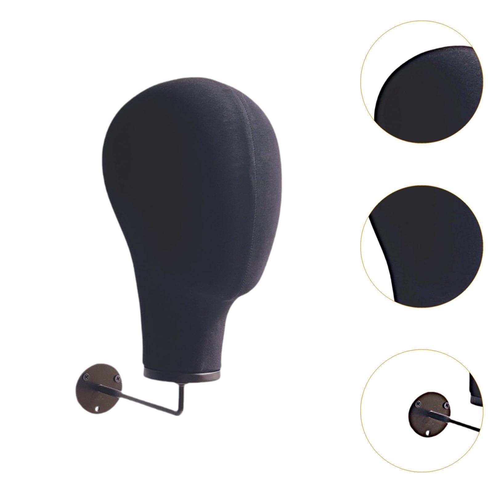 Espositore innovativo per testa di manichino, espositore per parrucche e cappelli, per centro commerciale e barbiere (nero)