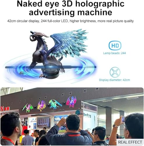 Proiettore 3D con ventola LED ologramma – Controllo app WiFi per splendidi display visivi in occasione di eventi e feste