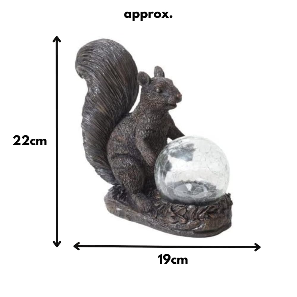 Garden Mile Solar Squirrel Statue Light Outdoor LED Garden and Patio Ornament with Multicoloured LED Lights - Image 2