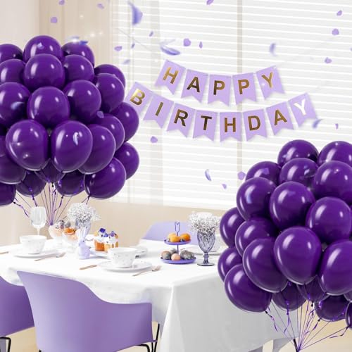 Image of Dark Purple Balloons 12 inch, Purple Latex 50pcs Party Balloons