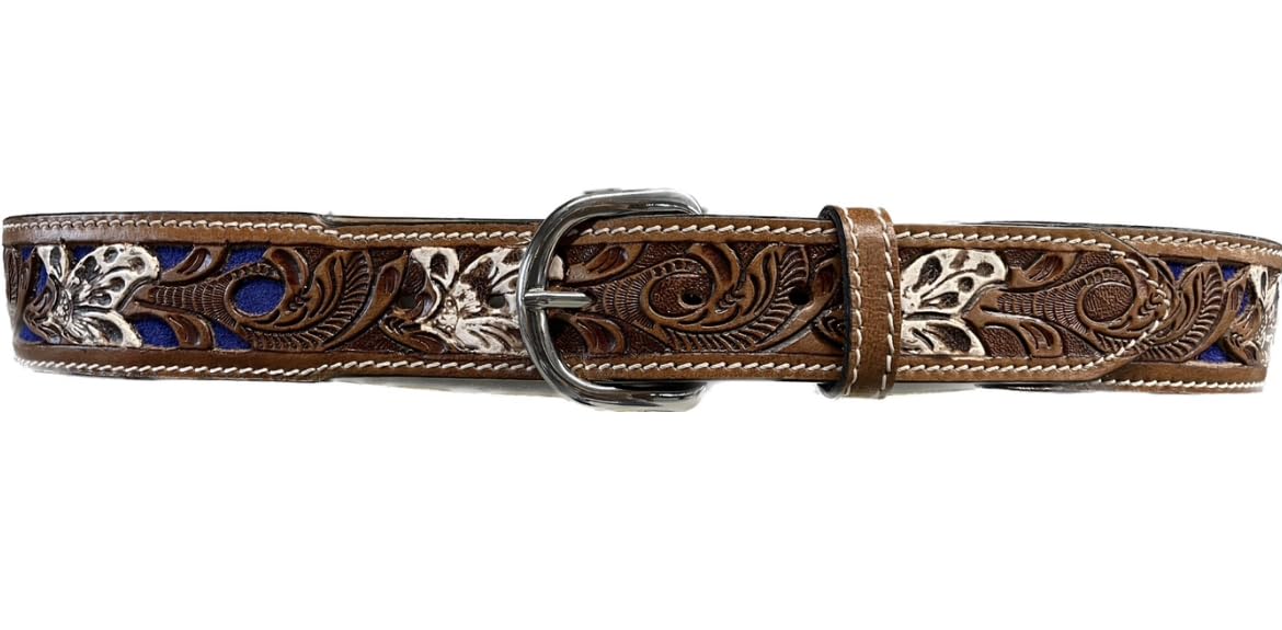 CHARRO Cintura EL E133 Cintura Country Western vero cuoio dipinto a mano con intaglio