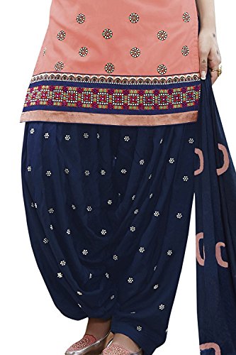 Lady Dwiza Designer Peach Punjabi Salwar Suit | Ready-to-Wear Cotton Patiala Suit for Women in XX-Large - Image 3