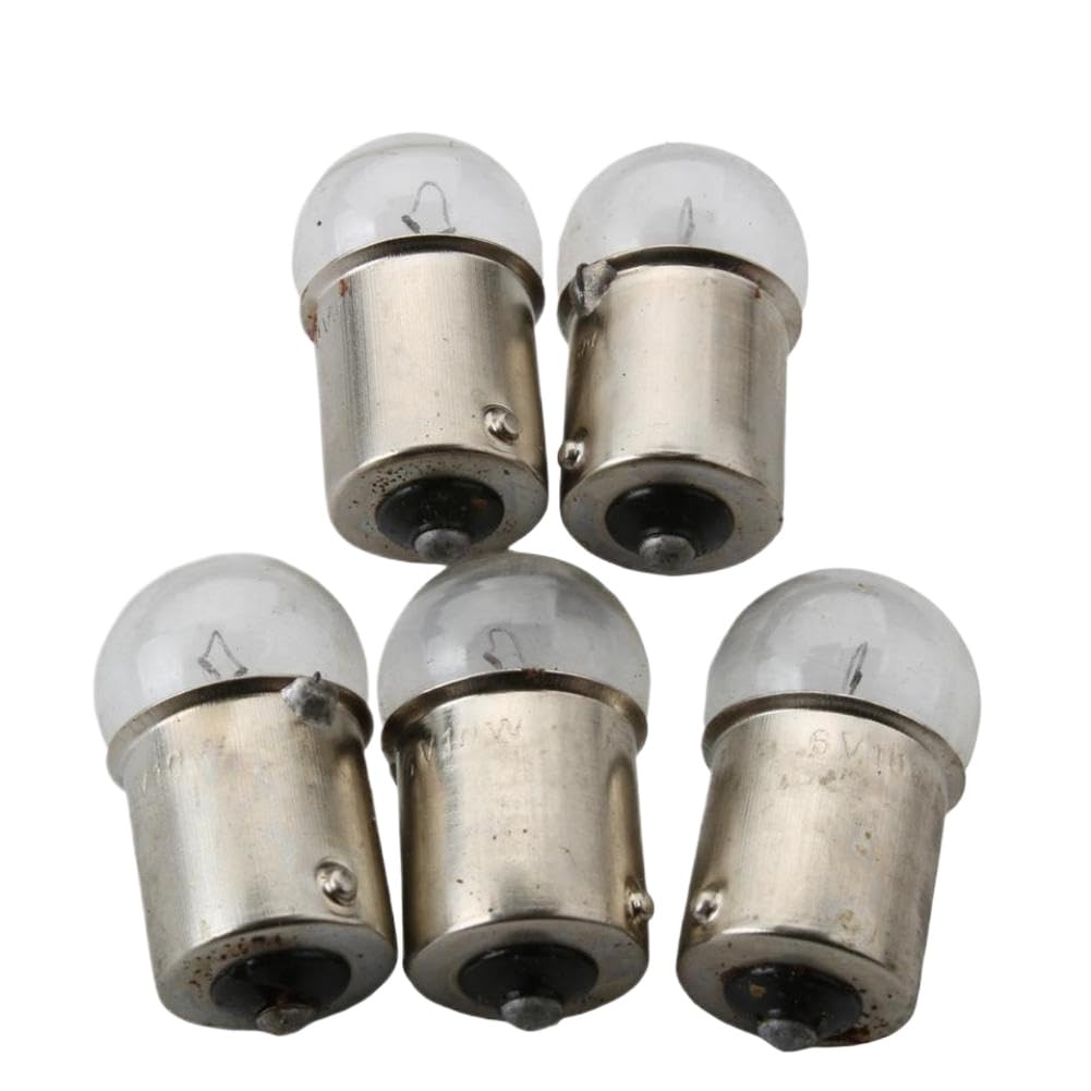 5 Piece 6V 10W Bulb BA15S G18 White Compatible With Motorcycle Scooter Motocross Karting 50cc 125cc 200cc