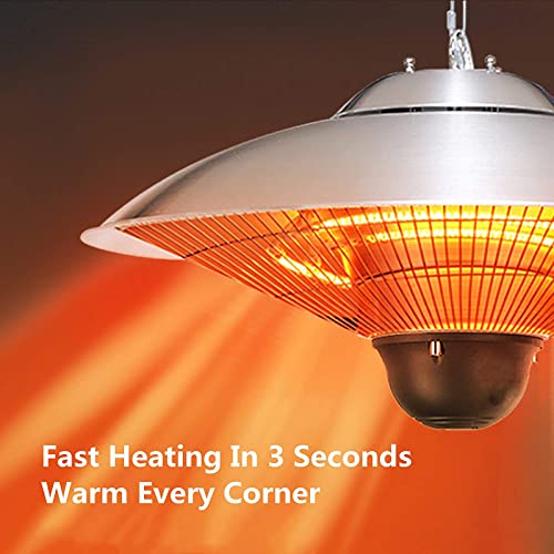 Exception Hanging Electric Space Heater, Portable Patio Heater, 3 Seconds Quick Heat, For Outdoor/Indoor, With Remote Control,220V #TOP2