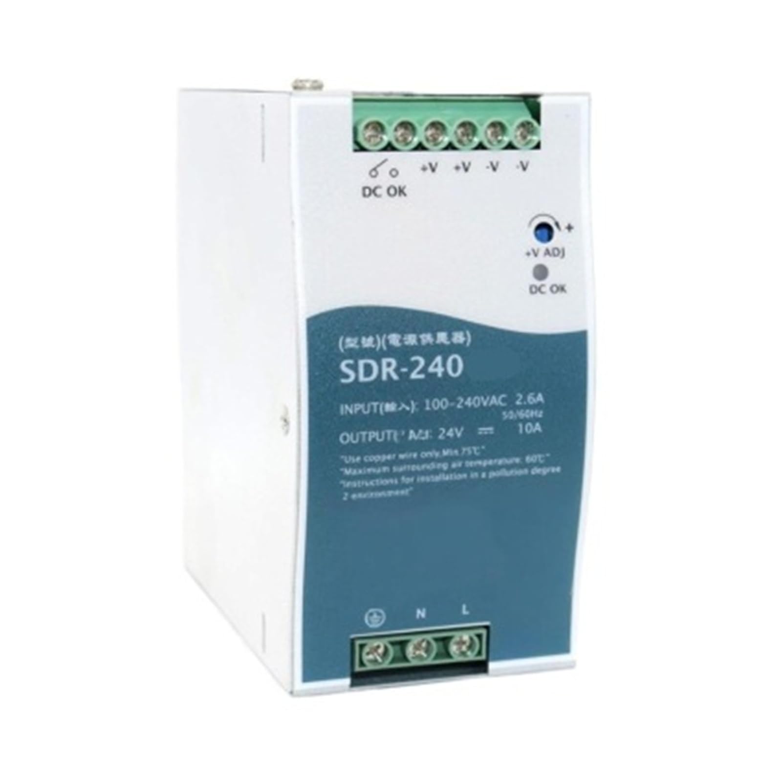 Alimentation électrique SDR-240-48 évite les pannes d'automatisation
