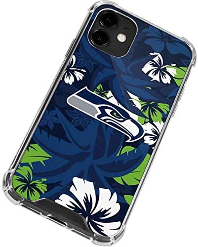 Skinit Clear Phone Case Compatible with iPhone 12 - Officially Licensed NFL Seattle Seahawks Tropical Print Design