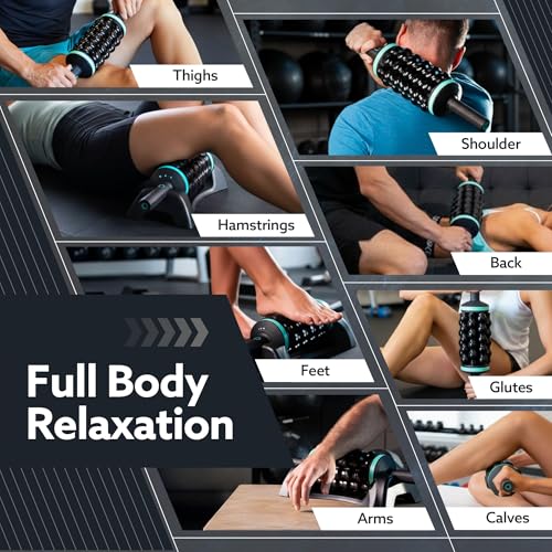 Image of AGARO Supreme Rolling Massager with Forward & Reverse Rotation | 5 Speed Levels | Rechargeable Wireless Deep Tissue Roller for Back, Legs, Thighs & Arms | Auto Shut-Off & Hands-Free Base