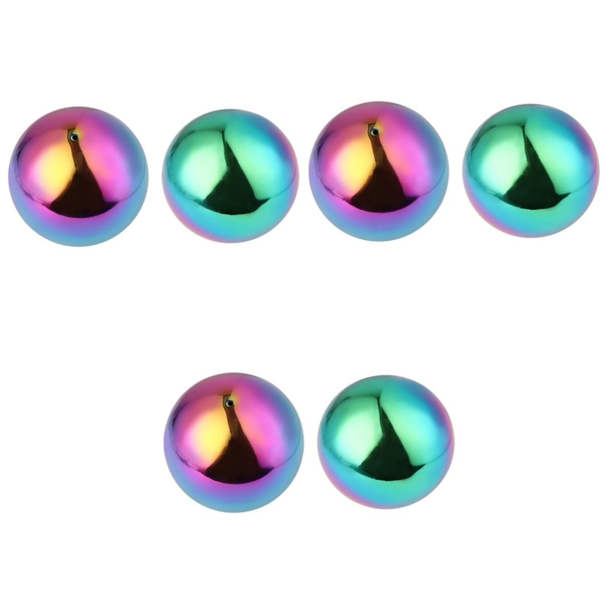 6stücke Teiliges Spiegelkugeln Regenbogenfarbige Hohle Deko-bälle Für Garten Outdoor-Dekoration Reflektierende Gartenaccessoires