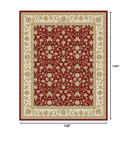 Tapete decorativo SAFAVIEH 9' x 12' rojo e ivory miniatura 2