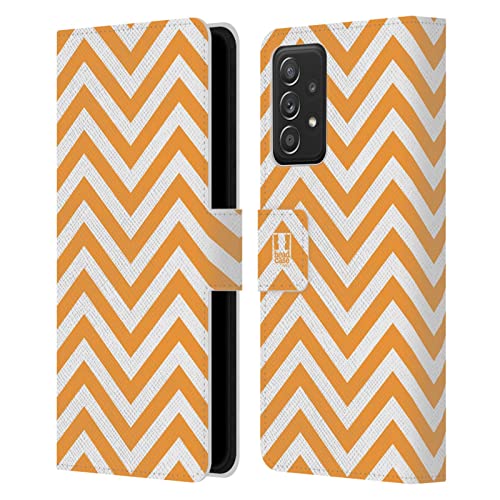 Protection Écran Galaxy A53 5G Étui Portefeuille Cuir Anti Rayure Style Orange Néon