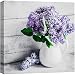 wall26 Canvas Wall Art - Elegant Lilac Light Purple and Pink Flowers in White China Bottle Mordern Home Decoration 16"x16"