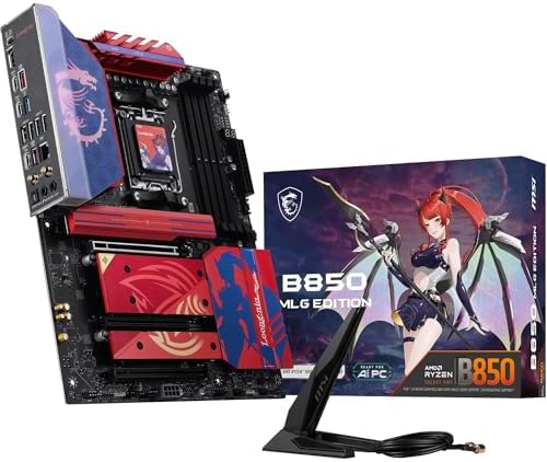 MSI B850 MLG Edition Motherboard, ATX - Supports AMD Ryzen 9000/8000/7000 Processors, AM5 - DDR5 Memory Boost 8400+ MT/s (OC), PCIe 5.0 x16 & 4.0 x16, M.2 Gen5, Wi-Fi 7, 5G LAN