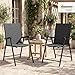 Outsunny 2er-Set Klappstuhl Gartenstuhl klappbar mit hoher Rückenlehne Armlehne für Garten Balkon Terrasse Stahl, Texteline Schwarz 58 x 62 x 97 cm