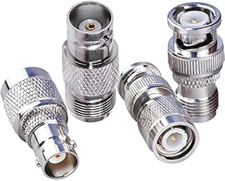 TUOLNK 4 Type Set TNC to BNC Jack RF coaxial Coax Adapter TNC Female to BNC Male Coaxial Coax Adapters for Wi-Fi Radios External Antenna TNC to BNC RF Coaxial Adapter Connectors Kit