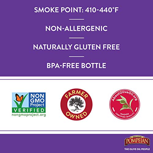 Pompeian Rich Taste Olive Oil, Rich, Full Flavor, Perfect for Grilling & Sauces, Naturally Gluten Free, Non-Allergenic, Non-GMO, 24 FL. OZ. 4 Pompeian Rich Taste Olive Oil, Rich, Full Flavor, Perfect for Grilling & Sauces, Naturally Gluten Free, Non-Allergenic, Non-GMO, 24 FL. OZ.