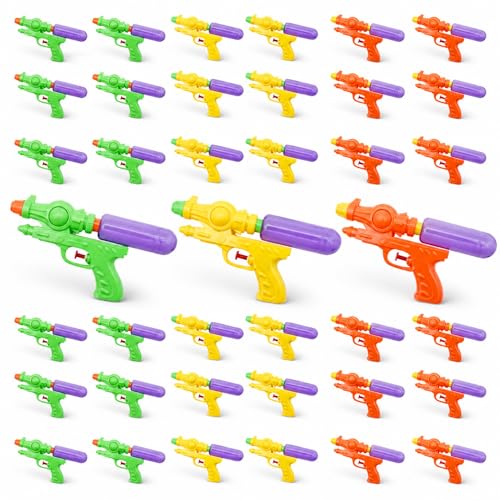 Imagen de AMATOYS Pack de 36 Mini Pistolas De Agua para Niños Juguete Divertido De Verano Ideal para Playa