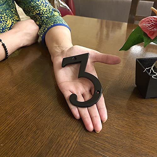 Motif 4-Inch Solid Brass-Black Satin Finish, Mailbox Numbers Address Sign Home Numeral For Outdoor Decor, House Numbers For Outside (Number 3) #TOP1