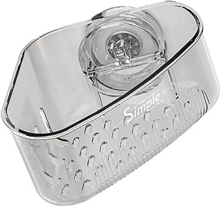 Suction Sponge Holder Waterproof ABS Plastic Bathroom Corner Storage With Drain Holes