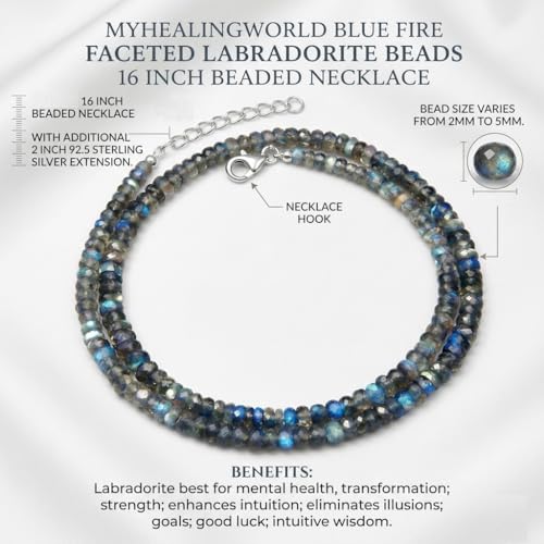 Image of Natural Rainbow Gemstone Beaded Necklace for Women | Healing Crystal Stone Jewelry | Handmade Trendy Necklace Gift for Women & Girls