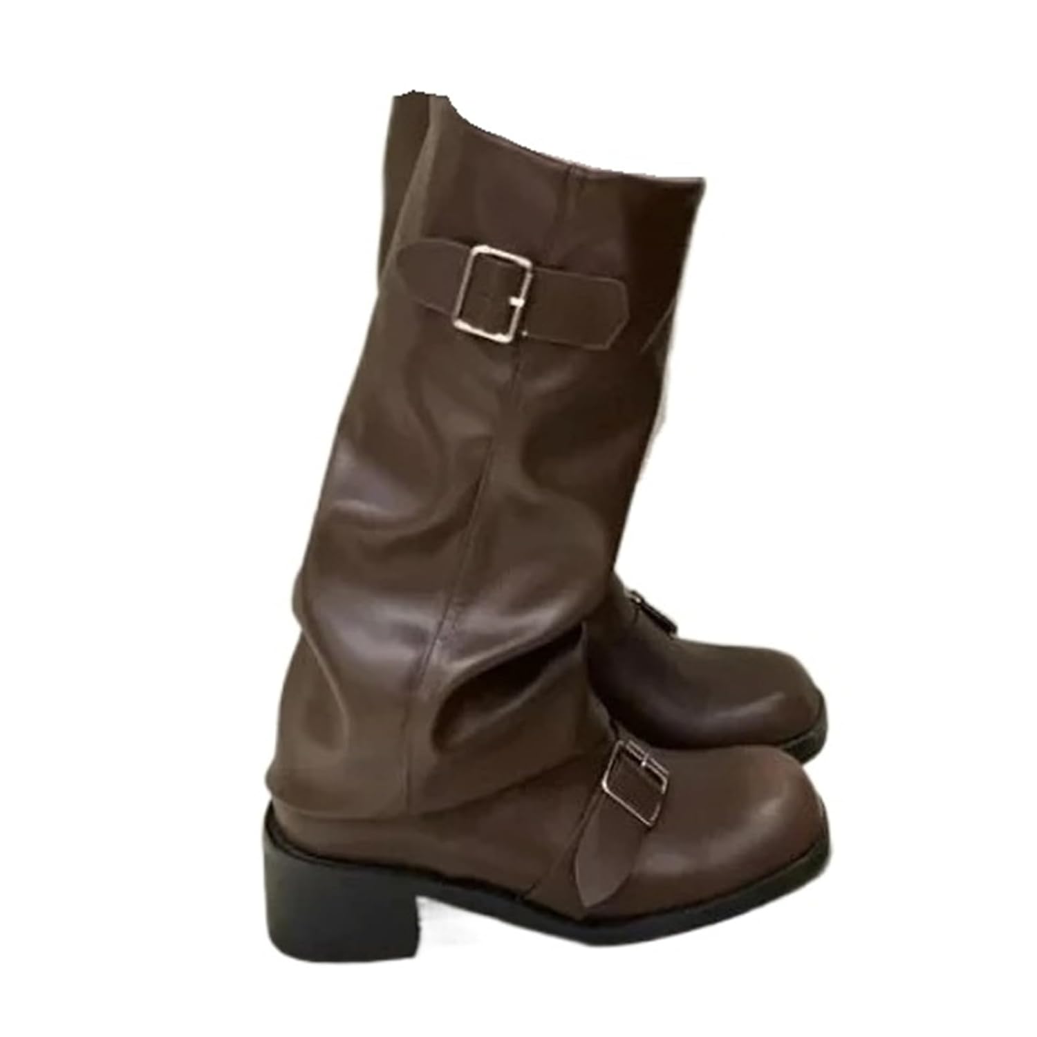 Punk Woman Boots Knee High Platform Chunky Heels Trend Punk Gothic Rock Leather Fashion Womens Shoes Motorcycle Footwear