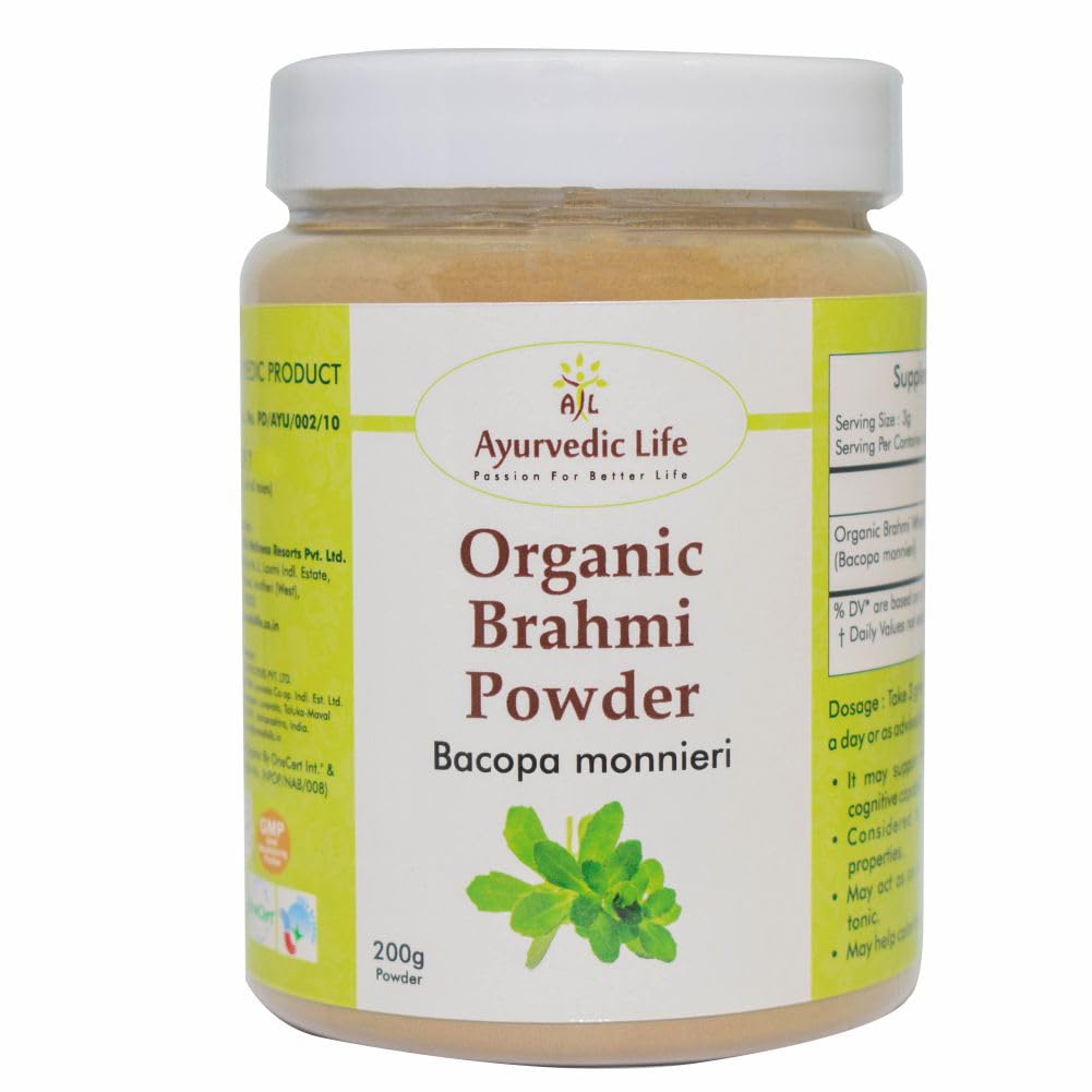 Ayurvedic Life Organic Brahmi Powder 200 Gms Brahmi Powder Hair Brahmi Powder Eating