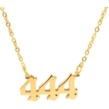 Angel Number Necklace, 18K Gold Plated Dainty 111 222 333 444 555 666 777 888 999 Pendants Choker Necklace For Women Numerology Minimalist Jewelry