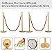 Yaheetech 4pcs Stainless Steel Stanchion Posts - 6.6FT Extended Red Velvet Rope Retractable Barriers Ropes Safety Barriers Set with Stable Base for Party Supplies Theater Hotels Clubs Museums, Gold