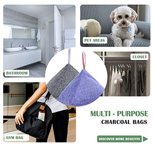 8 Pack Charcoal Bamboo Bags Nature Fresh Charcoal Bags Activated Charcoal Odor Absorber Eliminator Bag ( 8 X 200G ) #TOP2