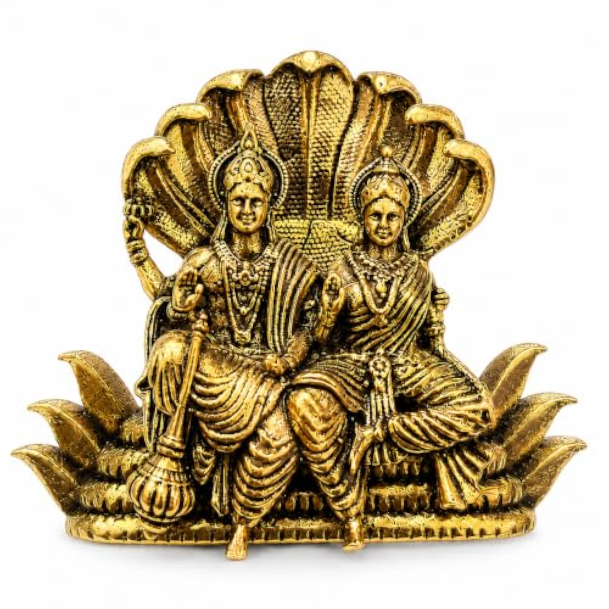 Gold Plated Brass Lakshmi Narayana Brooch for Men & Women