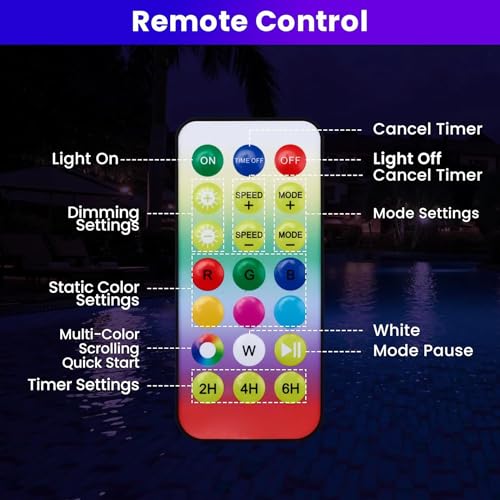 Flotadores solares de tabletas de cloro con luces LED y control remoto 8