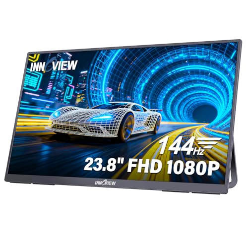 Image of InnoView 23.8 inch Large Portable Monitor, FHD 100HZ 100% SRGB IPS USB-C HDMI Work Home Gaming Second Monitor W /180Adjustable Stand for Laptop, MacBook, Phones (23.8inch FHD 100HZ)