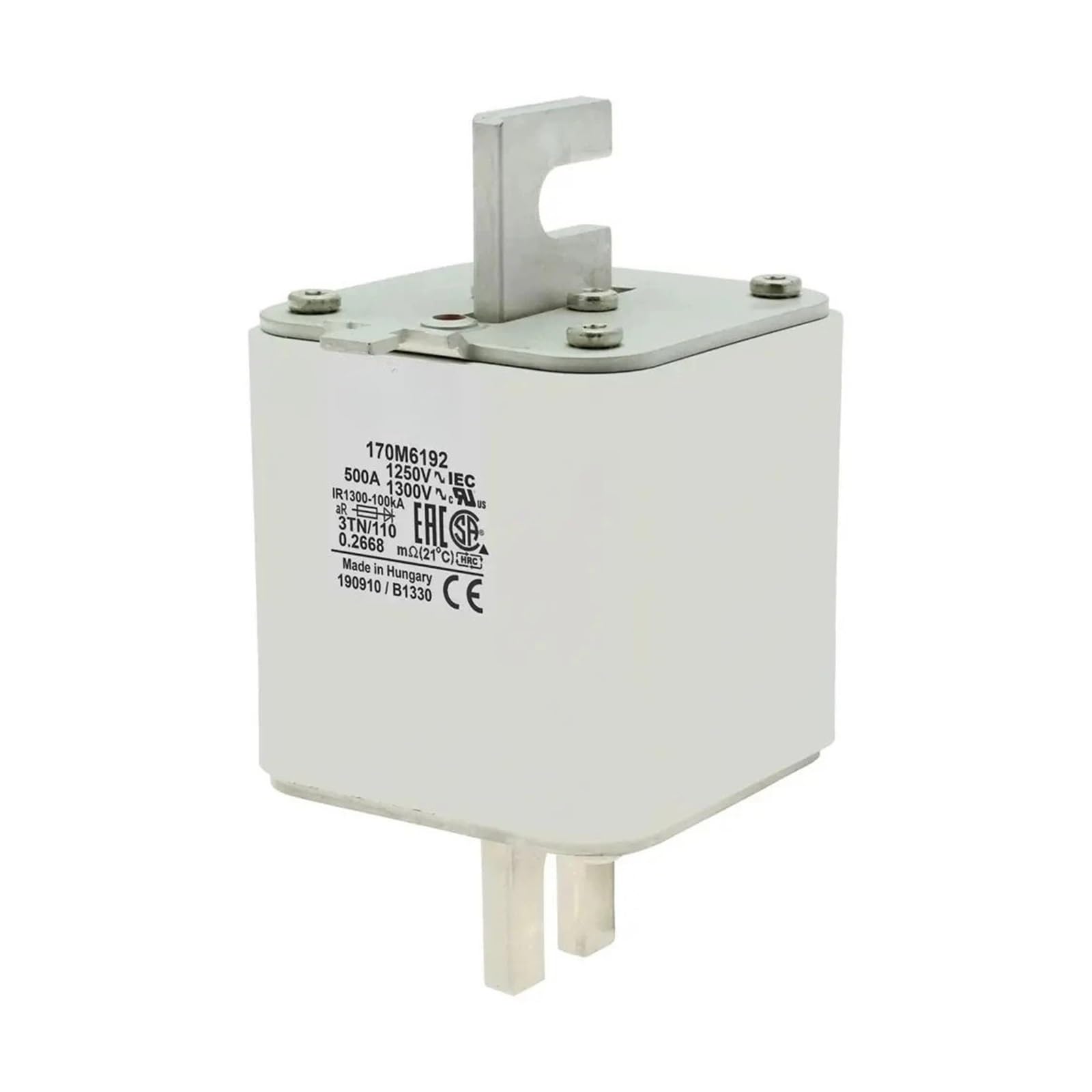 Fusible 170M6198 corps carre taille 3 cartouche 170M6189 170M6193 170M6199