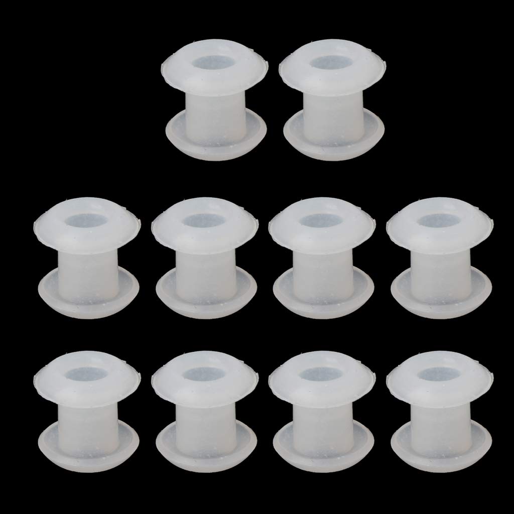 Buwei Clear 10Pcs Silicone Rubber Stoppers Ring Bead Spacer Charm Bracelet Jewelry Making