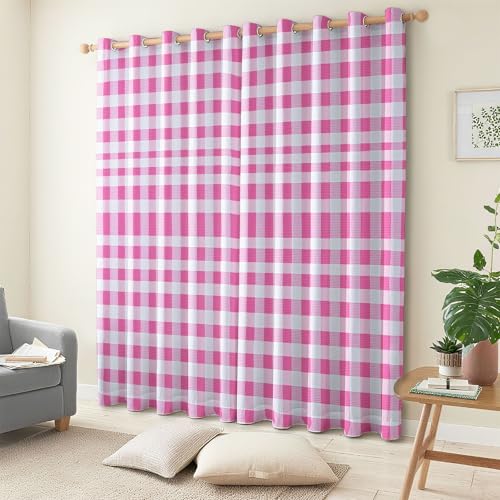CozyRest Lot de 2 Coupe-Vent en Polyester avec Oeillets - 140 X 160 cm Motif quadrillé carrés...