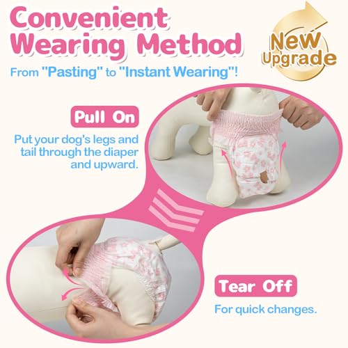 Dono Hundewindeln für Hündinnen, 10 Stück, Läufigkeitshose, Hunde Windeln Weiblich, Pull-up-Hundewindeln, Windeln für Hunde, Katzenwindeln, super saugfähig, incontinenz, S (22-43 cm)