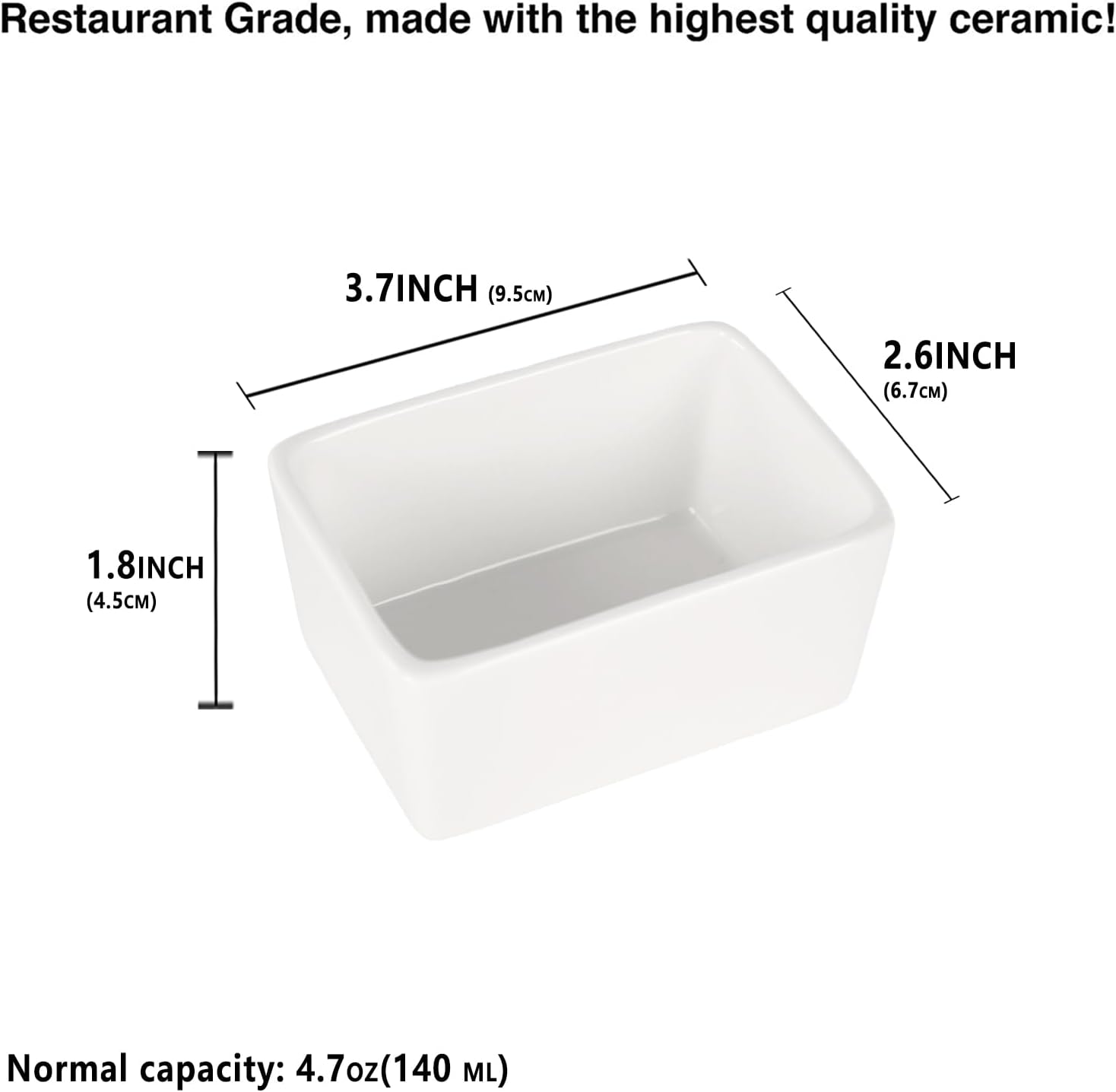 Ceramic Sugar Packet Holders Set of 6, 4.7 Oz Sugar Bag Bowl Caddy Tea Packet Storage Container Dispenser, Also available Ramiken for Creme Brulee, Lava Cake, for Kitchen, Cafe