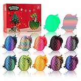 JOMBY 12PCS 3D Printed Dragon Eggs with Dragon Inside, Mini Egg Set, Articulated Crystal Fidget Toy for for Kids & Adults Gifts Christmas Ornament & Stocking Stuffers