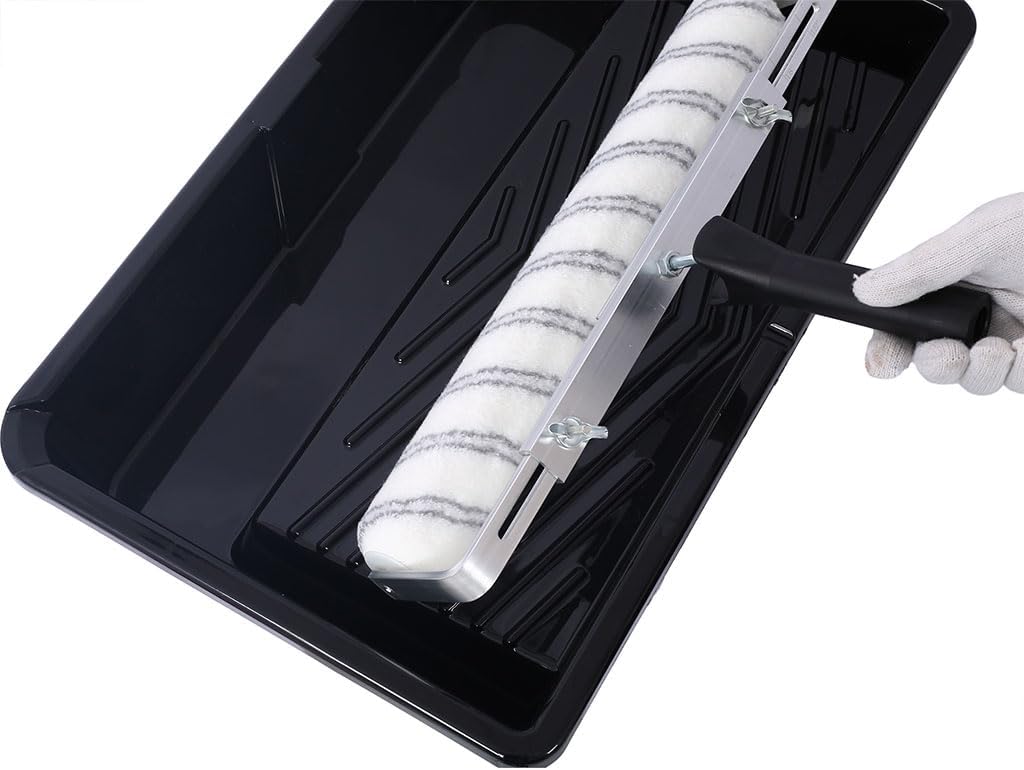 5PC 18 Inch Paint Roller Kit, 3PC Microfiber Paint Roller Sleeves, Small Paint Roller Set,18 Inch Paint Roller Tray for Home House Ceiling Wall Furniture Painting
