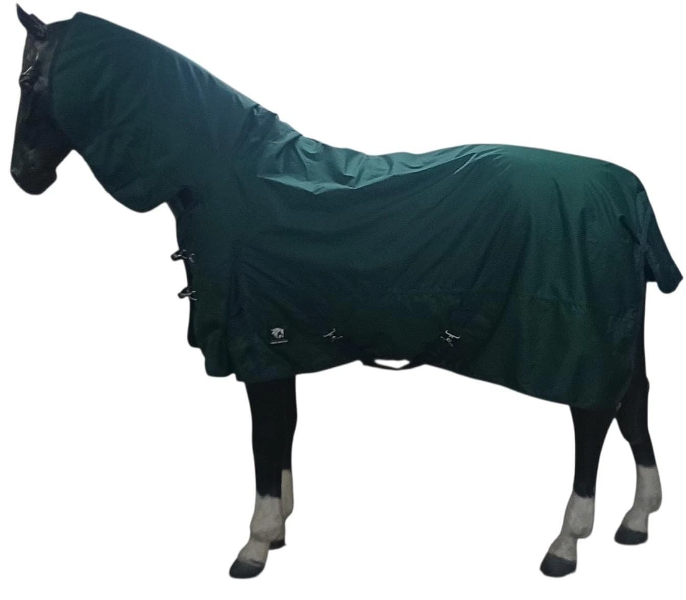 Horsemasters Lightweight 600D Combo Turnout Rug 50g – Waterproof & Breathable Full Neck Horse Rug with Cross Surcingles & Tail Flap